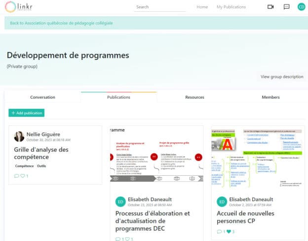 Communauté de partage sur le développement des programmes d’études: quand la communauté s’organise!