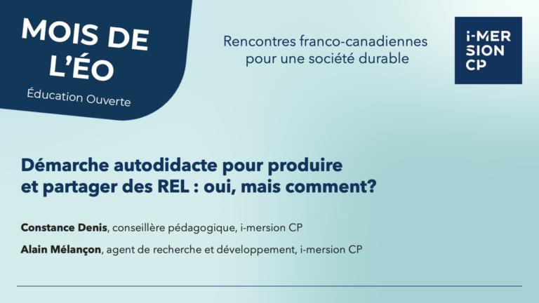 Démarche autodidacte pour produire et partager des REL : oui, mais comment?